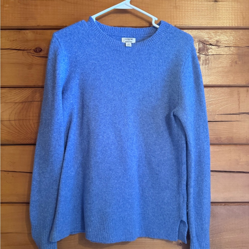 J. Crew Heathered Periwinkle Crewneck Sweater